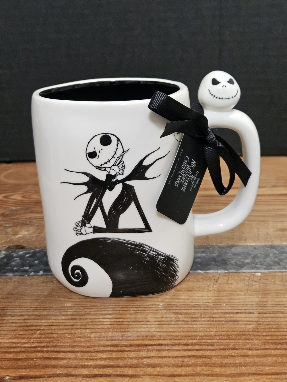 Rae Dunn Jack Skellington Ceramic Coffee Mug - White and Black